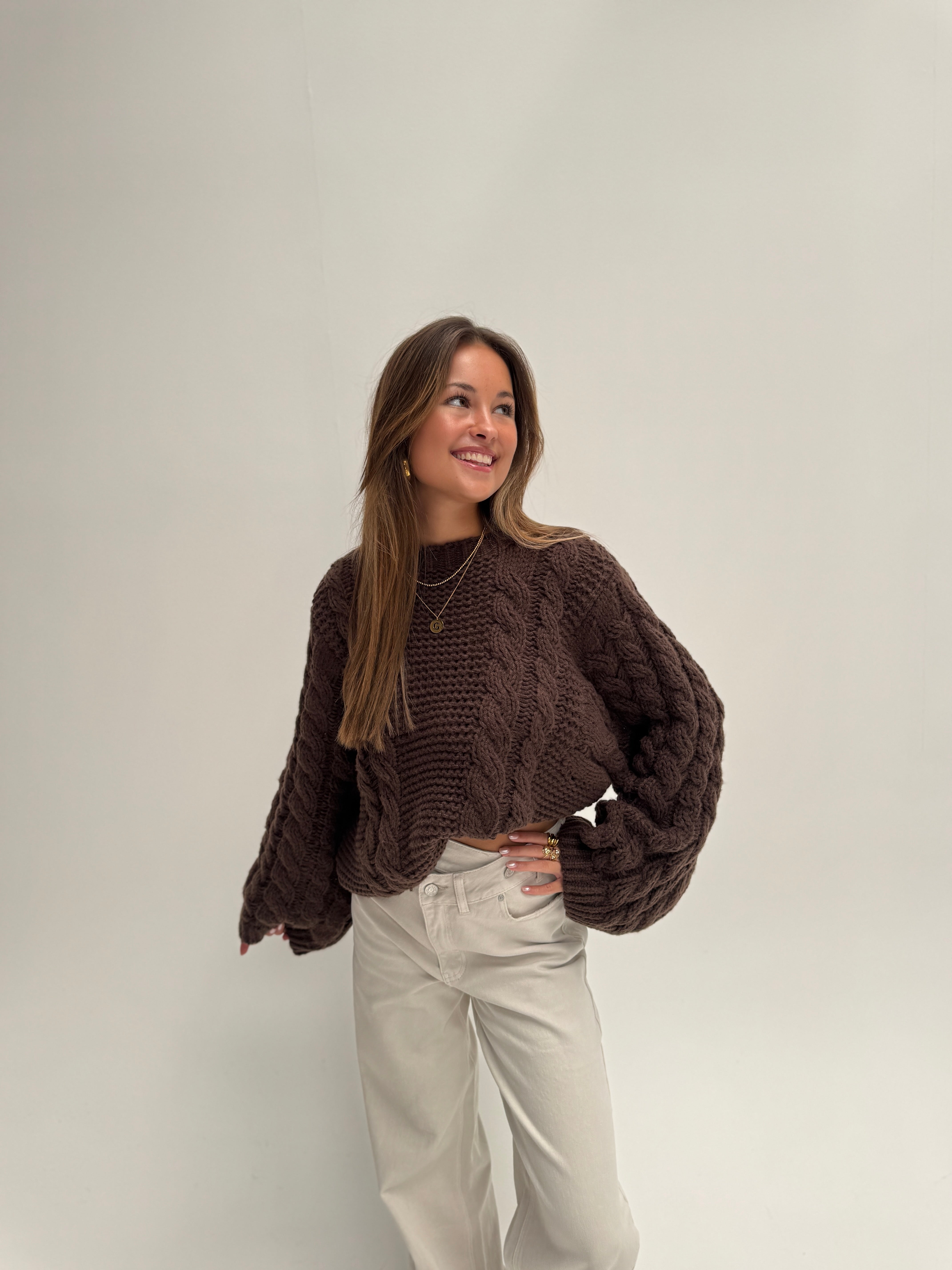 Lauren Cable knit - brown