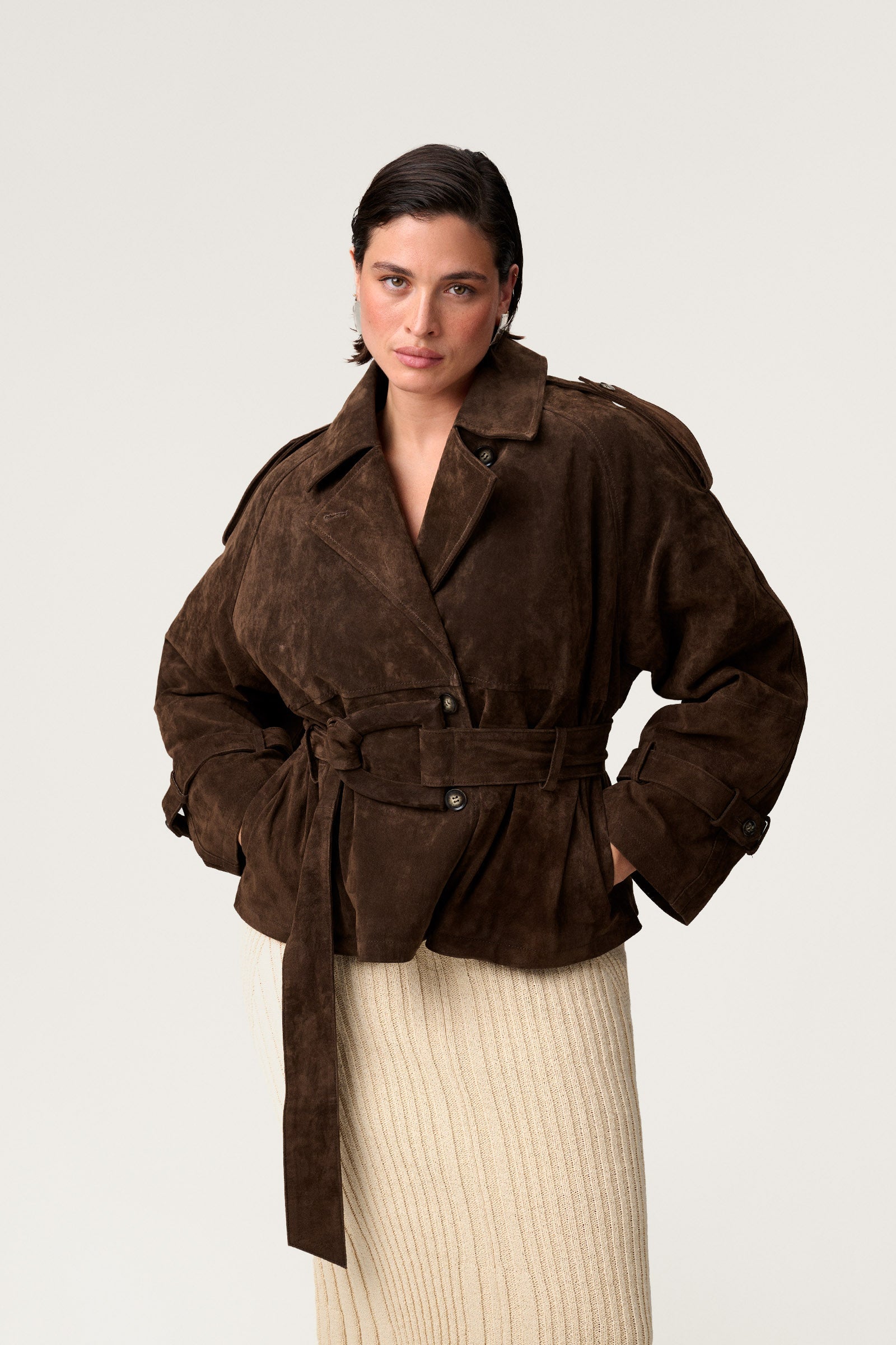 York Cropped Trench Coat