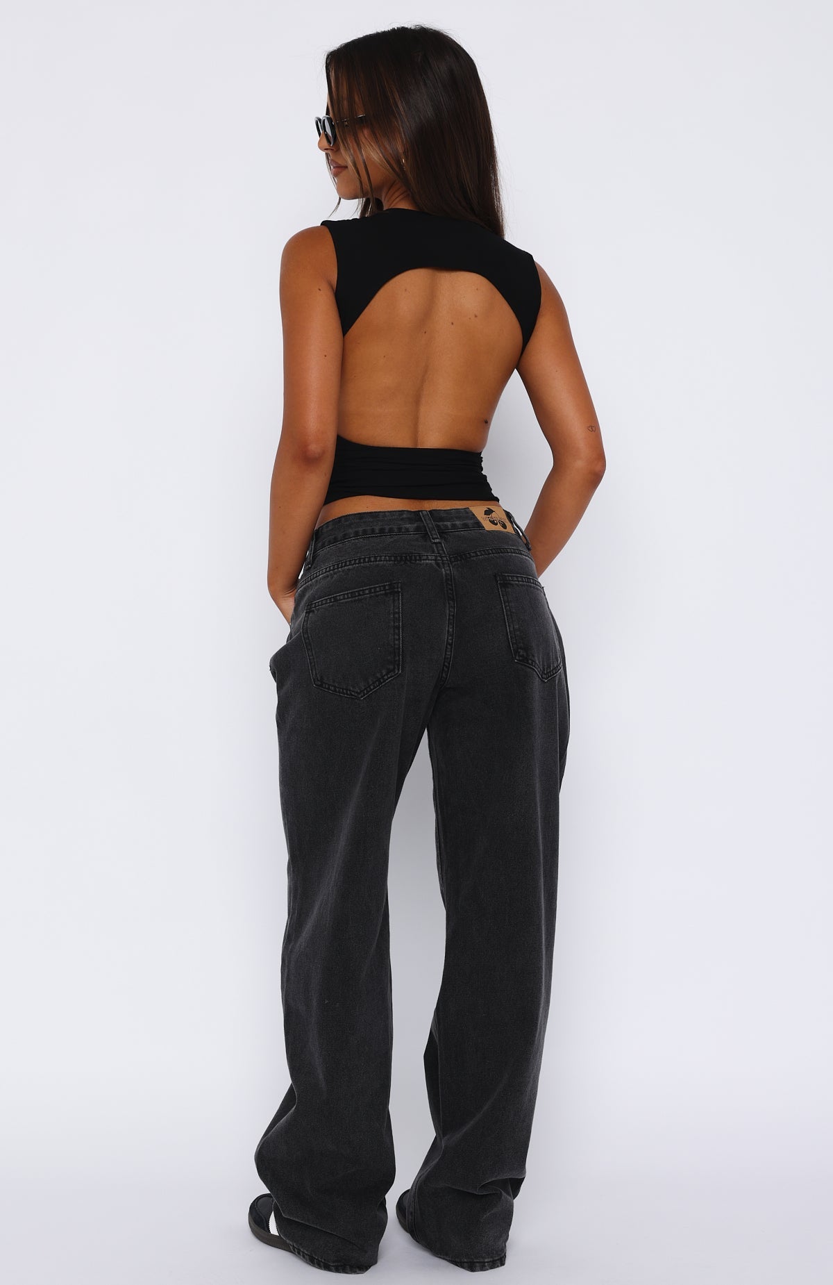 Low Rise Wide Leg Jeans Black