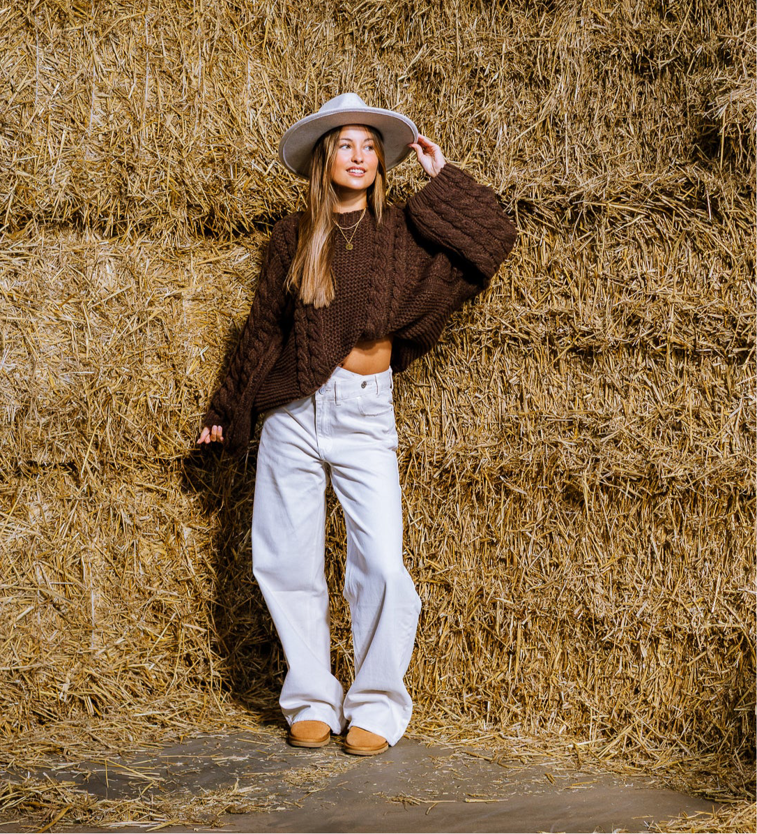 Lauren Cable knit - brown